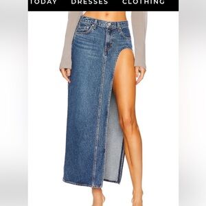 GRLFRND Asymmetrical Blue Denim Skirt